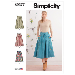 S9377 MISSES&#39; FLARED SKIRTS Simplicity Sewing Pattern 9377