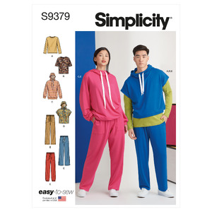 S9379 UNISEX HOODIE PANT &amp; TEE Simplicity Sewing Pattern 9379