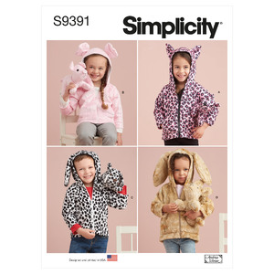 S9391 TODDLERS&#39; JACKET &amp; PLUSH Simplicity Sewing Pattern 9391