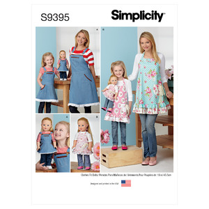 S9395 MISS &amp; CHILD &amp; 18&quot; DOLL Simplicity Sewing Pattern 9395
