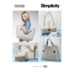 S9398 TOTE BAG, PURSE &amp; CLUTCH Simplicity Sewing Pattern 9398