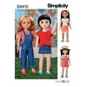 S9415 14&quot; DOLL CLOTHES Simplicity Sewing Pattern 9415
