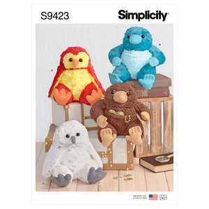 S9423 STUFFED 8-1/2&quot; ANIMALS Simplicity Sewing Pattern 9423