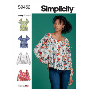 S9452 MISSES&#39; TOPS Simplicity Sewing Pattern 9452