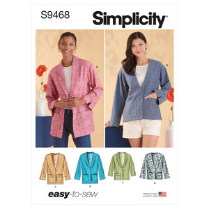 S9468 MISSES&#39; UNLINED JACKET Simplicity Sewing Pattern 9468