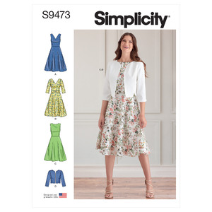 S9473 MISSES&#39; DRESSES &amp; JACKET Simplicity Sewing Pattern 9473