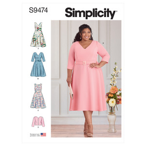 S9474 WOMEN&#39;S DRESSES &amp; JACKET Simplicity Sewing Pattern 9474