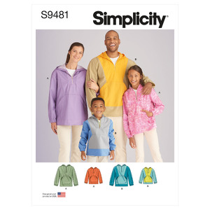 S9481 UNISEX TOP Simplicity Sewing Pattern 9481