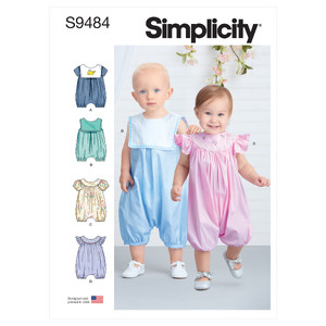 S9484 BABIES&#39; ROMPERS Simplicity Sewing Pattern 9484