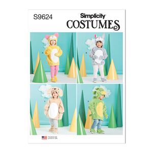 Simplicity Sewing Pattern S9624 Toddlers' Animal Costumes Sizes 1/2 to 4