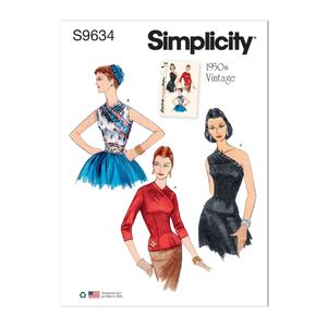 Simplicity Sewing Pattern S9634 Misses&#39; Vintage Blouses and Cummerbund