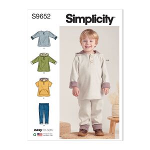 Simplicity Sewing Pattern S9652 Toddlers&#39; Tops and Trousers Sizes 1/2 to 4