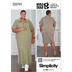 Sewing Pattern S9741 Misses Knit Dress in Two Lengths by Mimi G Style Sizes 20W-28W