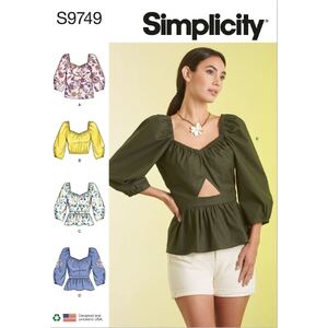 Simplicity Sewing Pattern S9749K5 Misses&#39; Tops Sizes 8-16