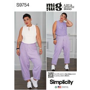 Simplicity Sewing Pattern S9754Y5 Misses&#39; Tops &amp; Cargo Pants by Mimi G Style Sizes 18-26