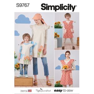 Simplicity Sewing Pattern S9767A Children&#39;s &amp; Misses&#39; Wrap Around Apron &amp; Scarf Hat