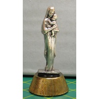 OUR LADY LOURDES Magnetic Statuette 50mm High 23mm Base, Metal, Quality Made In Italy