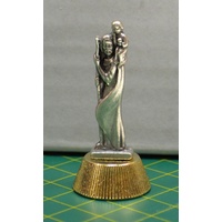 ST CHRISTOPHER Magnetic Statuette 50mm High 23mm Base, Metal, Quality Made In Italy