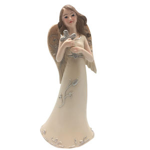 Pastel Angel With Cross, Resin Statue, 150mm High, Boxed, Gifts To Inspire