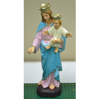 Our Lady Help Christians Indoor / Outdoor Statue 30cm, Virtually Unbreakable