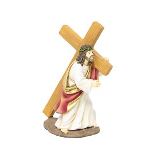 Jesus Carrying Cross Resin Statue 105mm (4&quot;) High