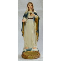 Sacred Heart Of Mary Statue, Resin, 135mm (5.4&quot;) H x 45mm W x 45mm D