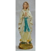 Our Lady Lourdes Statue, Resin, 140mm (5.5") High x 45mm Wide x 45mm Deep