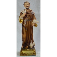 Saint Francis Of Assisi Statue, Resin, 150mm (6&quot;) High x 45mm Wide x 45mm Deep