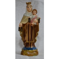 Our Lady Of Mt. Carmel Statue, Resin, 125mm (5&quot;) High x 50mm Wide x 40mm Deep
