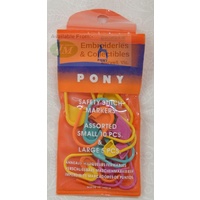 Pony Safety Stitch Markers, Assorted Pack, 10 Small &amp; 5 Large per Pack