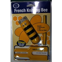 CLASSIC KNIT French Knitting Bee &amp; Bonus Dual Sz Pom Pom Maker Yellow Bee