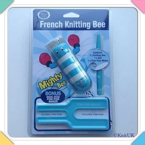 CLASSIC KNIT French Knitting Bee &amp; Bonus Dual Sz Pom Pom Maker Mighty Bee