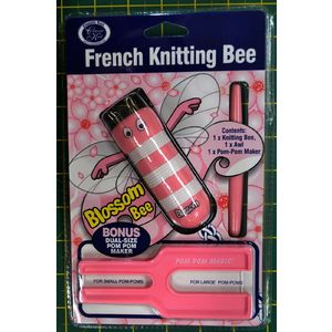 CLASSIC KNIT French Knitting Bee &amp; Bonus Dual Sz Pom Pom Maker Blossom Bee