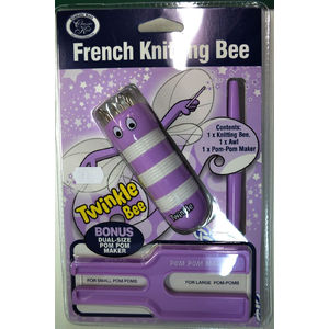 CLASSIC KNIT French Knitting Bee &amp; Bonus Dual Sz Pom Pom Maker Twinkle Bee