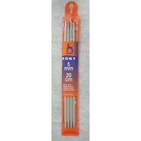 Pony Double Ended 5.0mm, 20cm Knitting Pin, Knitting Needle, Pack of 4
