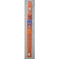 Pony Knitting Needle 25cm 2.75mm, 1 Pair per Pack, aka Knitting Pins