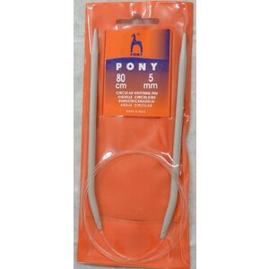 Pony Circular Knitting Needle, 80cm, 5mm