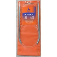 Pony Circular Knitting Needle, 80cm Long, 3.75mm Colour Anodised