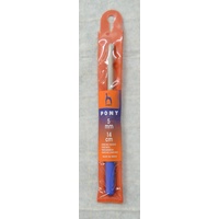 Pony Crochet Hook 14cm x 5mm, Aluminium with Plastic Handle