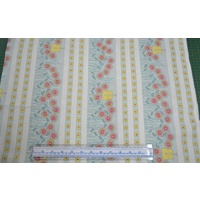 Charles Parsons HHearts &amp; Happy Flowers BLUE BORDER 110cm Wide Cotton Fabric