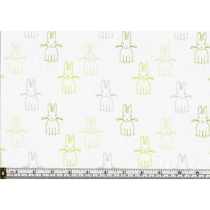 harles Parsons BUNNY TRAIL QUIET BUNNIES GREEN, Cotton, 110cm Wide Per Metre