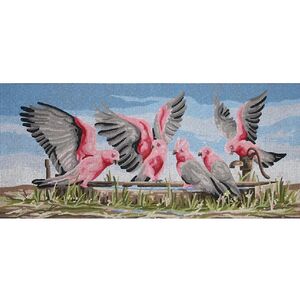 GALAHS BY THE WATERPUMP Tapestry Design Printed On Canvas TFJ-1006