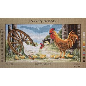 COUNTRY FARMYARD Tapestry Design Printed On Canvas TFJ-1009