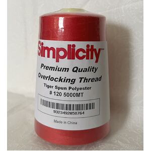 RED Simplicity Overlocker / Sewing Thread 5000m, 100% Spun Polyester