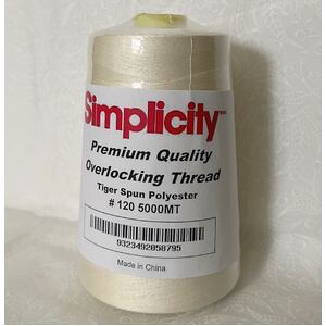 CREAM Simplicity Overlocker / Sewing Thread 5000m, 100% Spun Polyester