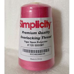 PINK Simplicity Overlocker / Sewing Thread 5000m, 100% Spun Polyester