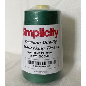 GREEN Simplicity Overlocker / Sewing Thread 5000m, 100% Spun Polyester