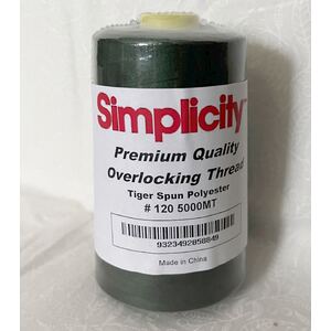 Forest Green Simplicity Overlocker / Sewing Thread 5000m, 100% Spun Polyester