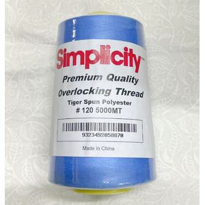 MEDIUM BLUE Simplicity Premium Overlocker Thread 5000m, 100% Spun Polyester