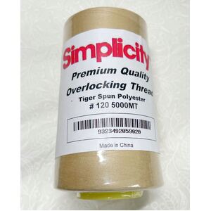 LATTE MOCHA Simplicity Premium Overlocker Thread 5000m, 100% Spun Polyester